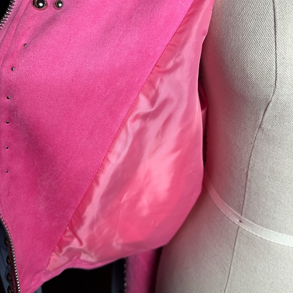 Buddy Love Jacket Medium Bubblegum Pink Suede Studded Zip Closure Like New Cond - Picture 7 of 7